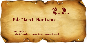 Mátrai Mariann névjegykártya