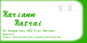 mariann matrai business card